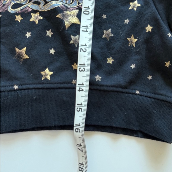 Aerosmith Black Cropped Graphic Crewneck Sweatshirt Star and Wing Design Small - Picture 8 of 8